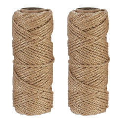 2 rouleaux de ficelle en jute (chacune : 45 m), biodégradable, bricolage, jardin, emballage, nature - Relaxdays