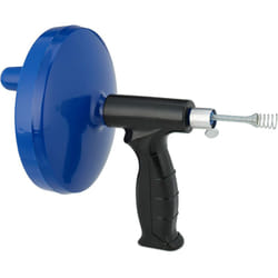 Relaxdays - Déboucheur de canalisation, 6 mètres, pour évier, douche, baignoire, débouche, furet, manivelle, bleu/noir