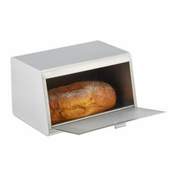 Boîte à pain en acier inoxydable, viennoiseries, HxLxP: 20,5x34,5x23,5 cm, conservation, métal, argenté - Relaxdays