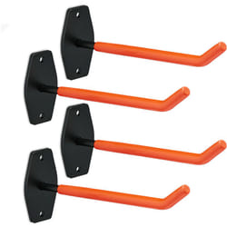 Relaxdays - Support de pneus pour mural, en set de 4, pour pneus et jantes jusqu'à 40 kg, en acier, orange - noir