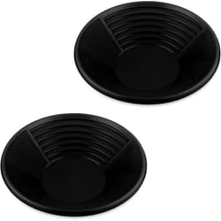 Relaxdays - Batée d'orpaillage, lot pratique de 2, h x d : 8 x 38 cm, en plastique, 3 zones, noire