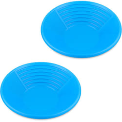 Relaxdays - Batée d'orpaillage, lot pratique de 2, h x d : 8 x 38 cm, en plastique, 3 zones, bleue