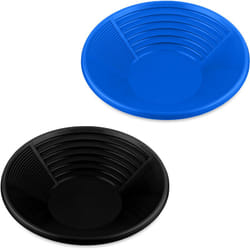 Relaxdays - Batée d'orpaillage, en lot de 2, 3 zones, en plastique, h x d : 8 x 38 cm, noir et bleu