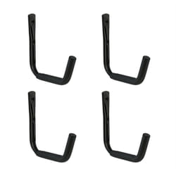 Relaxdays - Crochets muraux, lot de 4, jusquà 45 kg, pour pneus, jantes, kayak, rangement garage, acier, noir