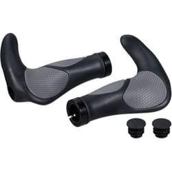 Relaxdays - Paire de poignées pour le vélo (bmx, etc.), plastique et caoutchouc, diamètre : 22 mm, noir et gris