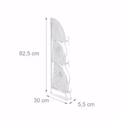 Tagère verticale à 3 rayons, non fixe, pliable, design vintage, hlp : 82,5 x 30 x 30 cm, blanche - Relaxdays - Vue supplémentaire 5