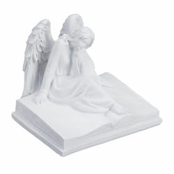 Relaxdays - Décoration pour une tombe, résiste aux intempéries et au gel, en polyrésine, hlp : 15x17,5x15,5 cm, blanche