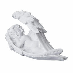 Relaxdays - Décoration pour une tombe, ange endormi, résiste aux uv, aux intempéries, au gel, hlp 13 x 21 x 9 cm, blanche