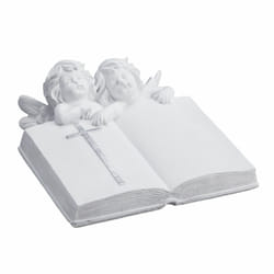Relaxdays - Décoration pour tombe, pierre artificielle, résiste aux uv, au gel, aux intempéries, hlp 10x20x20 cm, blanche