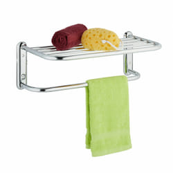 Porte-serviettes, 6 barres, montage mural, acier chromé, pour salle de bain, HxLxP: 17 x 48 x 23,5 cm, argenté - Relaxdays