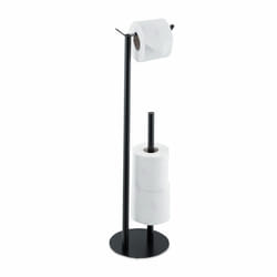 Relaxdays - Support non fixe pour papier toilette, rangement pour wc, HxLxP : 62 x 20 x 17,5 cm, acier, noir