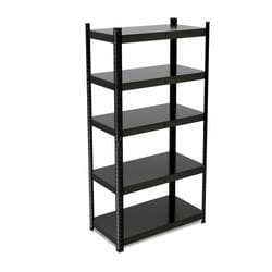 Relaxdays - tagère à charge lourde, HxLxP : 150x75x30 cm, jusqu'à 875 kg, 5 niveaux, cave, garage, stockage, acier, noir