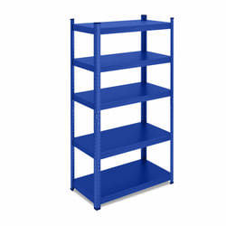Relaxdays - tagère à charge lourde, HxLxP : 150x75x30 cm, jusqu'à 875 kg, 5 niveaux, cave, garage, stockage, acier, bleu
