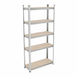 Relaxdays - tagère à charge lourde, HxLxP : 168x80x30 cm, max. 250 kg, stockage garage, cave, acier, à emboîter, argenté