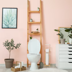 Relaxdays Support pour WC, bambou, sans perçage, support rouleaux de papier toilette de rechange, 72x17,5x24 cm, nature