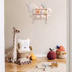 Rangement licorne pour enfants, 2 compartiments ouverts, mural, HxLxP : 54,5x66x13 cm, meuble à étagères, rose - Relaxdays