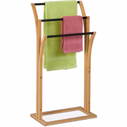 Avec ce porte-serviettes en bambou, tu ne disposes pas seulement d'une possibilité pratique de suspendre tes serviettes de do ...