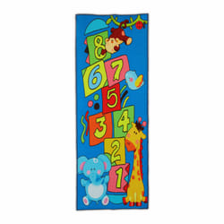 Relaxdays - Tapis pour votre enfant, design animalier, 8 cases, jouer à la marelle, 179 x 67 cm, multicolore
