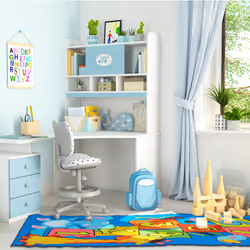 Relaxdays - Tapis pour votre enfant, design animalier, 8 cases, jouer à la marelle, 179 x 67 cm, multicolore