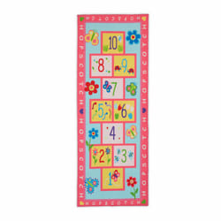 Relaxdays - Tapis pour la chambre de votre enfant, 10 cases, jouer à la marelle, 179 x 67 cm, multicolore