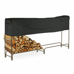 Relaxdays - Range-bûches avec protection, acier pulvérisé, pour extérieur, h x l x p : 122x250x30 cm, marron - noir