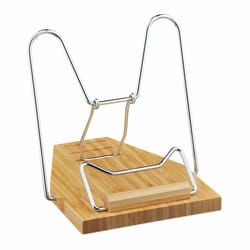 Relaxdays - Repose-livre, bambou, 3 niveaux d'inclinaison, pliable, cahier, bouquin & tablette, support recette, nature