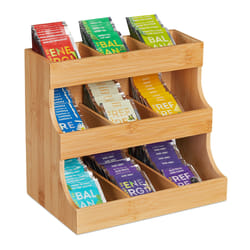 Relaxdays 10047490 coffret à thé Bambou, Panneaux MDF