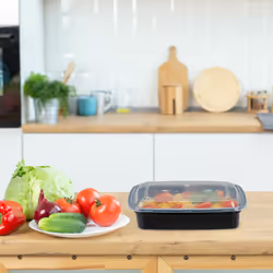 Relaxdays - Meal prep container en lot de 24, 1 compartiment, boite adaptée au micro-ondes, réutilisable, plastique, noir