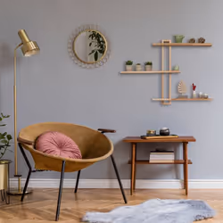 Relaxdays - tagère murale, bois de noyer, HxLxP: 56x80x9 cm, décoration murale, rangement rustique avec 3 niveaux, nature