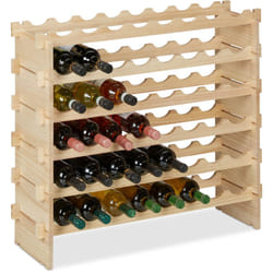 Relaxdays - casier à vin, pour 48 bouteilles, étagère bouteilles, empilable, HxLxP : 73 x 82 x 25 cm, bois de pin, nature