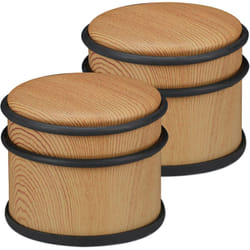 Relaxdays - Haut butoir de porte, lot 2, pour fenêtres & portes, acier inoxydable et caoutchouc, diamètre : 9,5 cm, marron