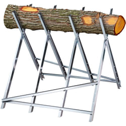 Chevalet de sciage, pliable, charge maximale 150 kg, acier, hlp 80 x 80 x 82 cm, pour couper le bois, argenté - Relaxdays