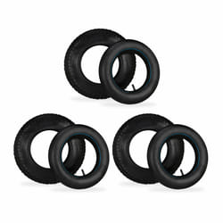 Relaxdays - Roue de diable avec chambre à air, lot de 3 pneus rechange 3.50-8, charge max. 154 kg, noire