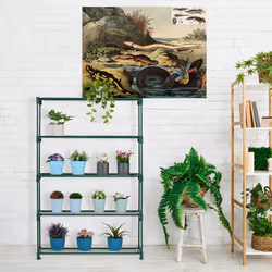 Tagère à plantes, 5 niveaux, support fleurs et herbes aromatiques, en métal, HxLxP : 139x91x28,5 cm, vert - Relaxdays