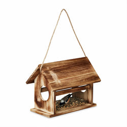 Relaxdays - Mangeoire d'extérieur pour oiseaux sauvages, à suspendre ou poser, h x l x p : 24 x 30 x 21 cm, marron