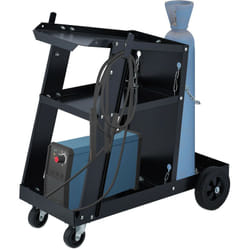 Relaxdays - Chariot soudure, 3 niveaux, emplacement pour bouteille de gaz, supporte jusqu'à 90 kg, HxLxP 69x40x71 cm, noir