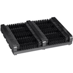 Relaxdays - Grille gratte-pieds en bois, antidérapant, brosses en plastique, pour intérieur et extérieur, noir
