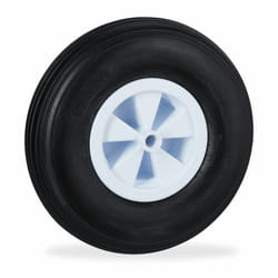 Relaxdays - Roue de brouette 3.50-6, caoutchouc, jante en plastique, rechange, increvable, 100 kg max., noir - blanc