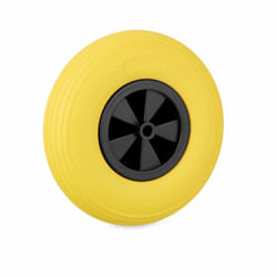 Relaxdays - Roue de brouette 3.50-6, jante, caoutchouc (pu), plastique (pp), robuste, charge max. : 100 kg, jaune et noir