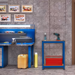 Relaxdays Étagère à charge lourde, HxLxP : 180x70x45 cm, jusqu'à 500 kg, acier & MDF, 5 niveaux, garage, stockage, bleu