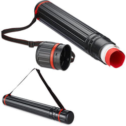 Relaxdays - Tube de transport pratique, lot 2, extensible, pour poster ou dessin, 64-107 cm, noir et rouge