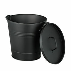 Relaxdays - Seau à cendres avec couvercle, 19 litres, récipient avec poignée, charbon de bois, cheminée, barbecue, noir