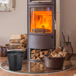 Relaxdays - Seau à cendres avec couvercle, 19 litres, récipient avec poignée, charbon de bois, cheminée, barbecue, noir
