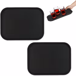 Ce plateau de service rectangulaire en lot de 2 est idéal pour les établissements de restauration, tels que les cafés, bars o ...