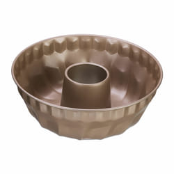 Moule à kouglof, pour divers gâteaux, dimensions h x d : 9 x 25 cm, plat pour savarin, antiadhésif, beige - Relaxdays