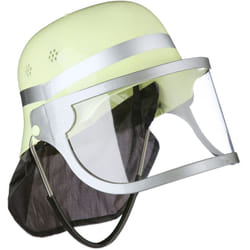 Relaxdays - Casque de pompier, enfant, réglable, visière rabattable, protège-nuque. h x l x p : 24,5 x 22,5 x 28 cm, jaune