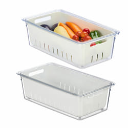 Relaxdays 4052025479169 boîte hermétique alimentaire Rectangulaire contenant Transparent, Blanc 2 pièce(s)