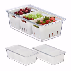 Relaxdays 4052025479206, contenant, Rectangulaire, Transparent, Blanc, Plastique, 320 mm, 175 mm