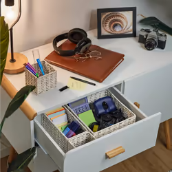 Relaxdays - 4 paniers de rangement, 3 tailles différentes, pour l'armoire ou l'étagère, design tressé, gris