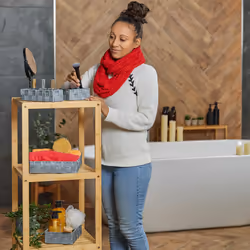 Relaxdays - 6 paniers de rangement, 4 tailles différentes, aspect tressé, corbeille en plastique, salle bain, gris